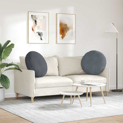 Cuscini per Seduta 2 pcs Grigio scuro Ø 40 x 13 cm Velluto | homemem39