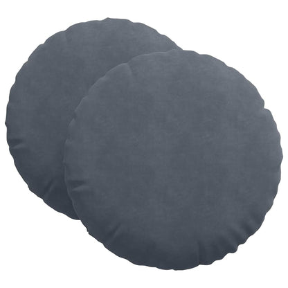 Cuscini per Seduta 2 pcs Grigio scuro Ø 40 x 13 cm Velluto | homemem39