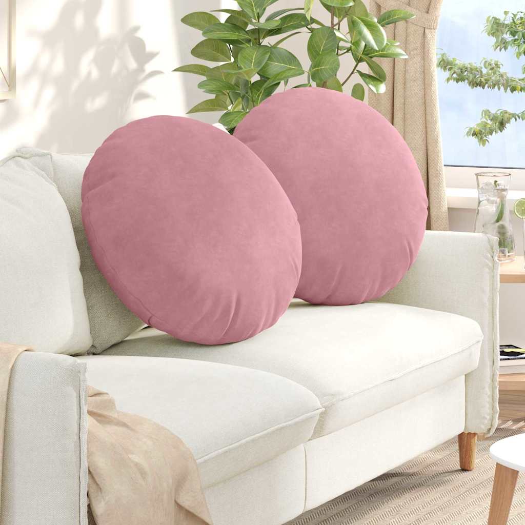 Cuscini per Seduta 2 pcs Rosa Ø 80 x 29 cm Velluto | homemem39