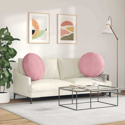 Cuscini per Seduta 2 pcs Rosa Ø 80 x 29 cm Velluto | homemem39