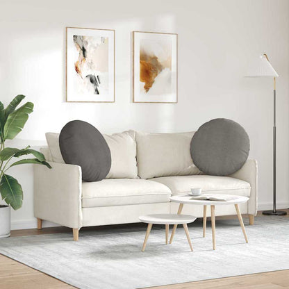 Cuscini per Seduta 2 pcs Grigio chiaro Ø 80 cm Tessuto in Cords | homemem39