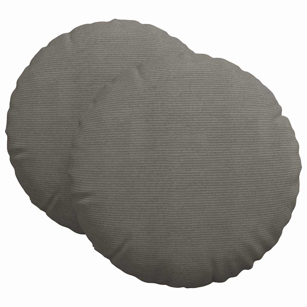 Cuscini per Seduta 2 pcs Grigio chiaro Ø 80 cm Tessuto in Cords | homemem39