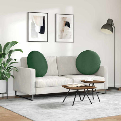 Cuscini per Seduta 2 pcs Verde Scuro Ø 80 cm Tessuto in Cords | homemem39