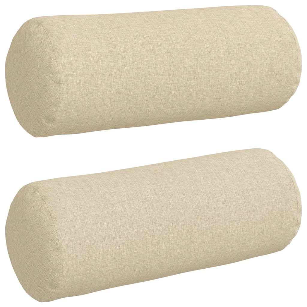 Cuscini a rullo 2 pcs Crema Ø 15 x 40 cm Tessuto