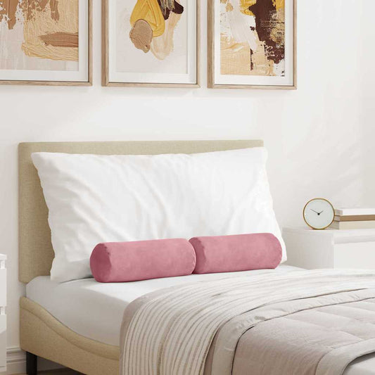 Cuscini a rullo 2 pcs Rosa Ø 15 x 40 cm Tessuto in Cords | homemem39