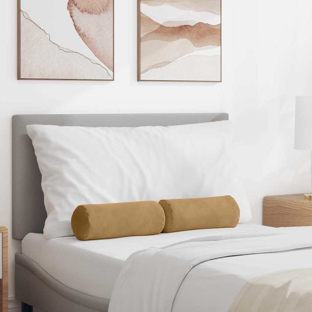 Cuscini a rullo 2 pcs Marrone Ø 15 x 40 cm Tessuto in Cords | homemem39