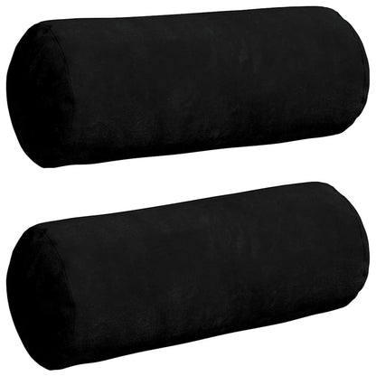 Cuscini a rullo 2 pcs Nero Ø 15 x 40 cm Tessuto in Microfibra | homemem39