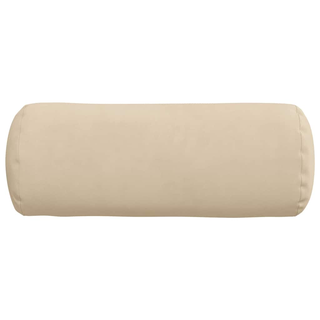 Cuscini a rullo 2 pcs Crema Ø 15 x 40 cm Tessuto in Microfibra | homemem39