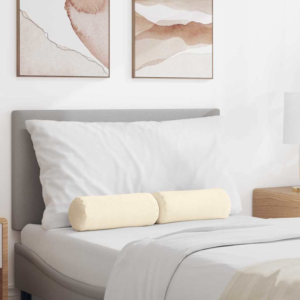 Cuscini a rullo 2 pcs Crema Ø 15 x 40 cm Tessuto in Cords | homemem39