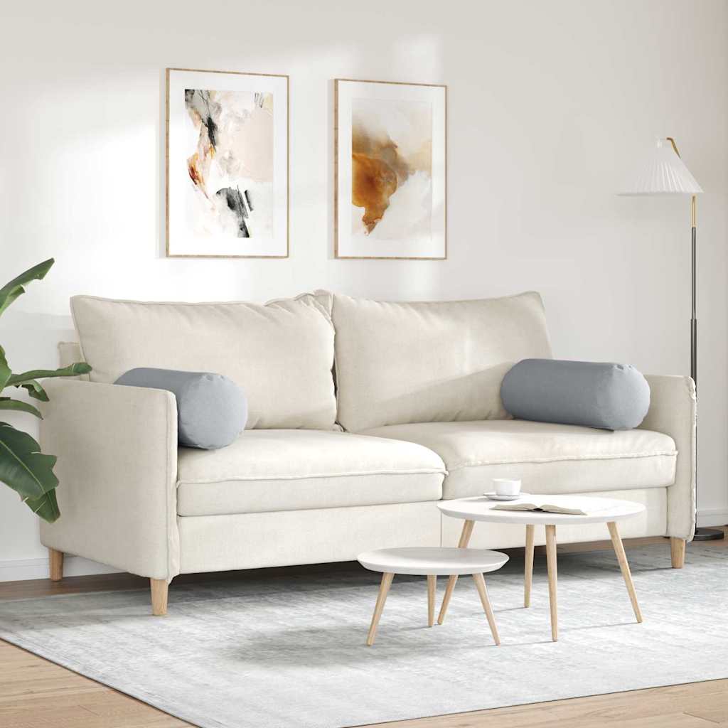 Cuscini a rullo 2 pcs Grigio chiaro Ø 25 x 70 cm Tessuto | homemem39