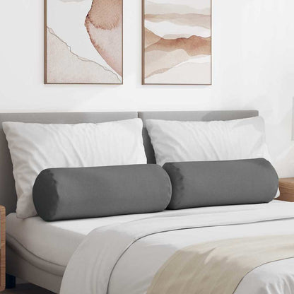 Cuscini a rullo 2 pcs Grigio scuro Ø 25 x 70 cm Tessuto | homemem39
