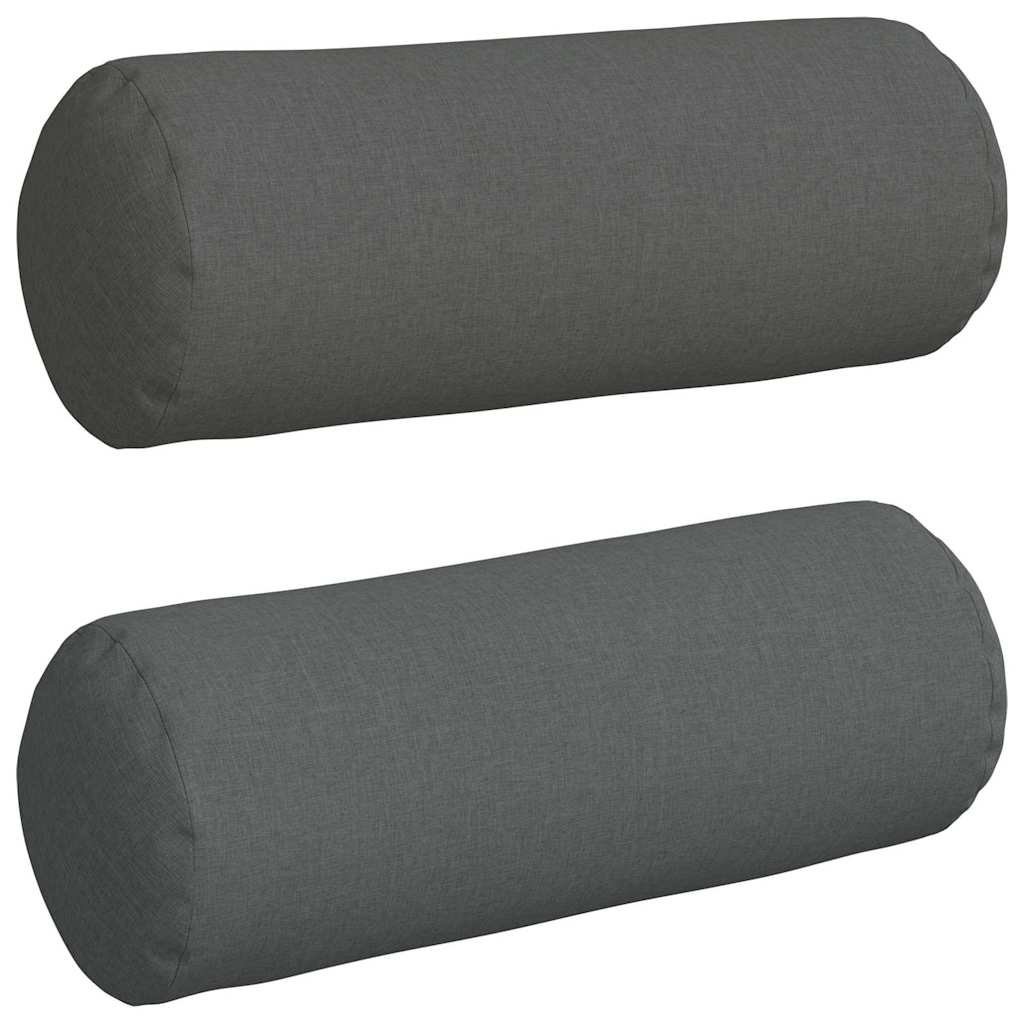 Cuscini a rullo 2 pcs Grigio scuro Ø 25 x 70 cm Tessuto | homemem39
