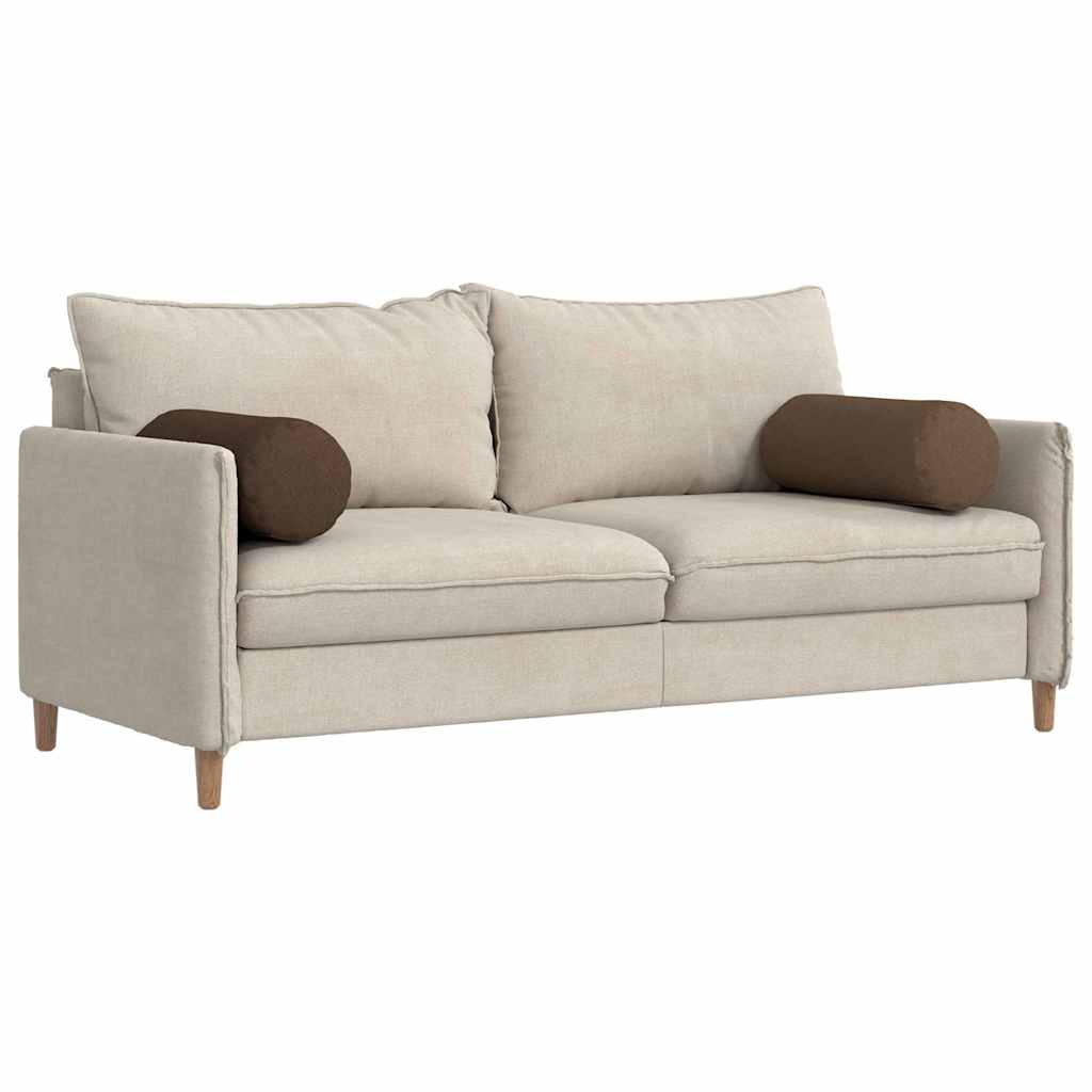 Cuscini a rullo 2 pcs Marrone Ø 25 x 70 cm Tessuto | homemem39