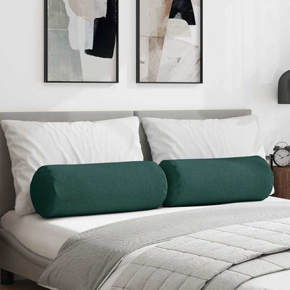 Cuscini a rullo 2 pcs Verde Scuro Ø 25 x 70 cm Tessuto | homemem39