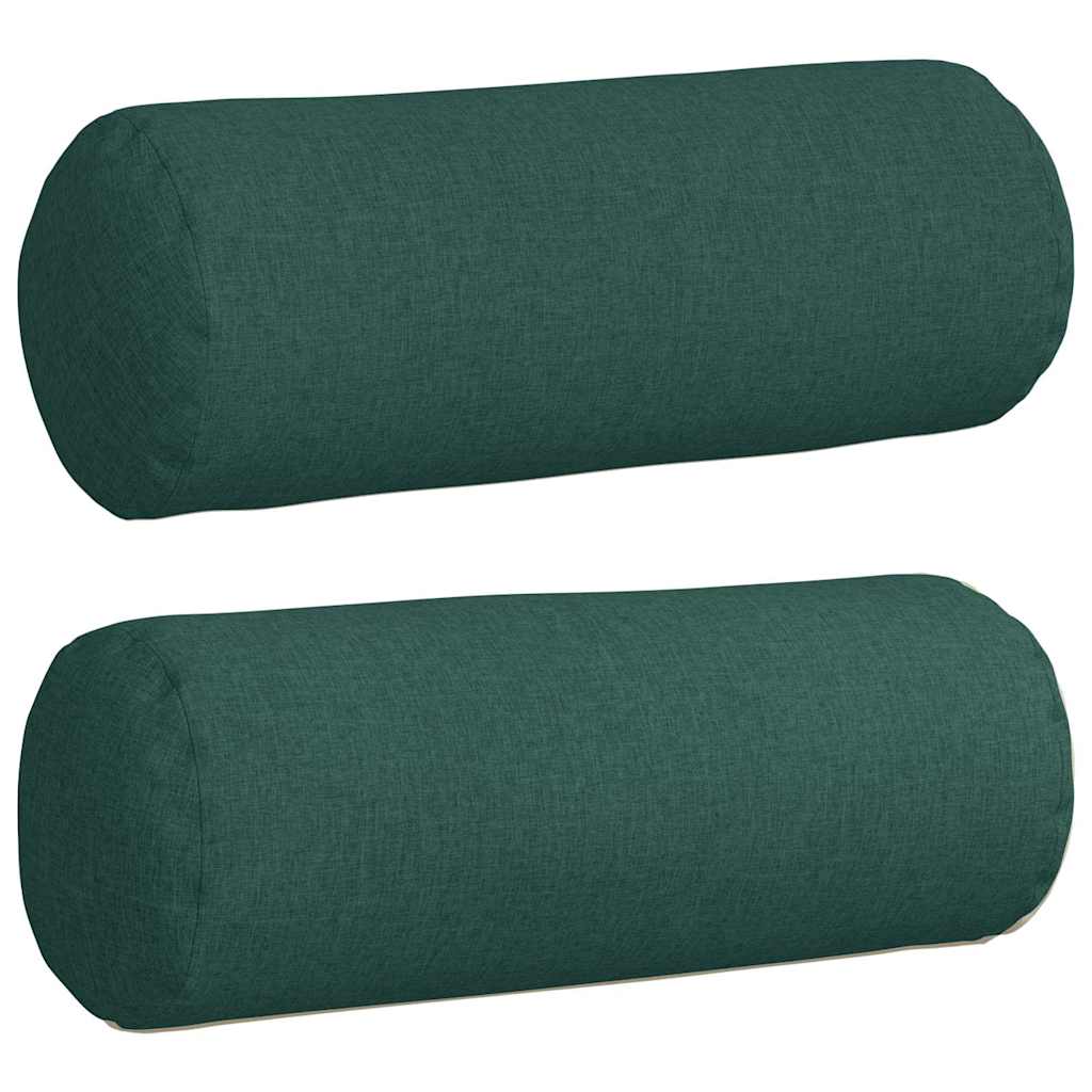 Cuscini a rullo 2 pcs Verde Scuro Ø 25 x 70 cm Tessuto | homemem39