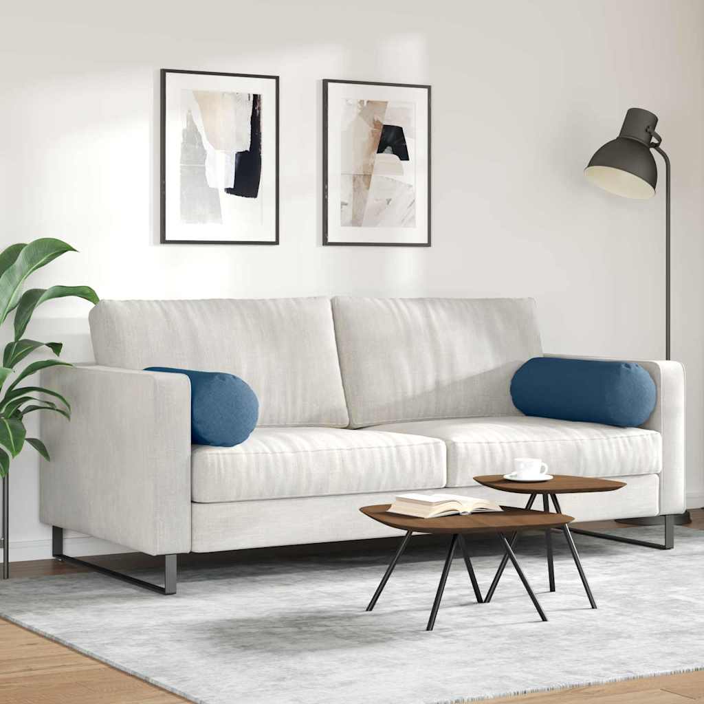 Cuscini a rullo 2 pcs Blu Ø 25 x 70 cm Tessuto | homemem39