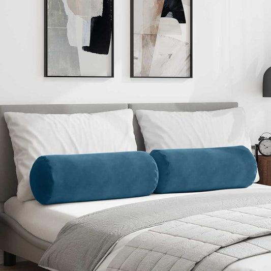 Cuscini a rullo 2 pcs Blu Ø 25 x 70 cm Tessuto in Cords | homemem39