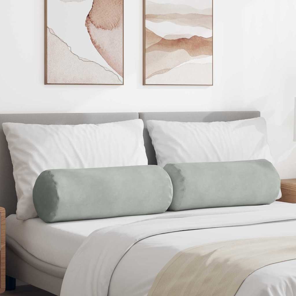 Cuscini a rullo 2 pcs Grigio chiaro Ø 25 x 70 cm | homemem39