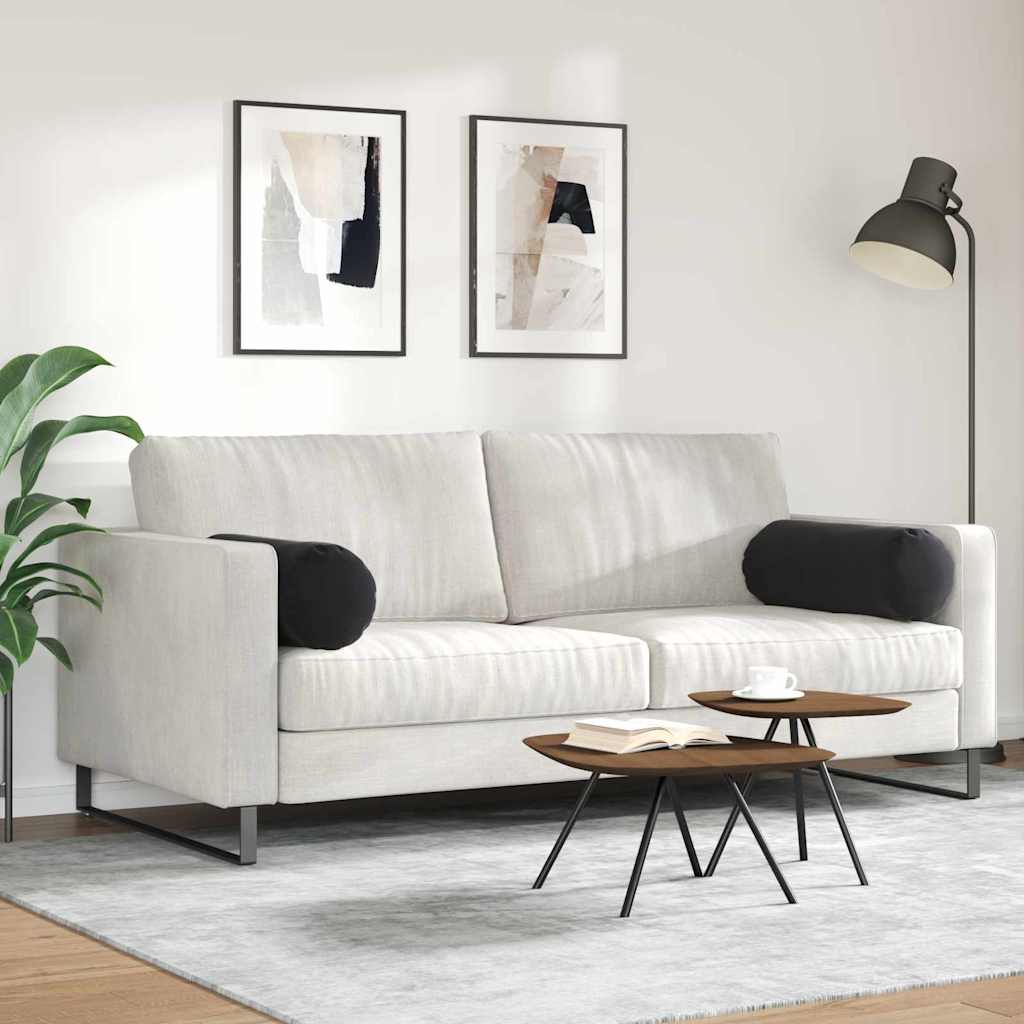 Cuscini a rullo 2 pcs Nero Ø 25 x 70 cm Tessuto in Cords | homemem39