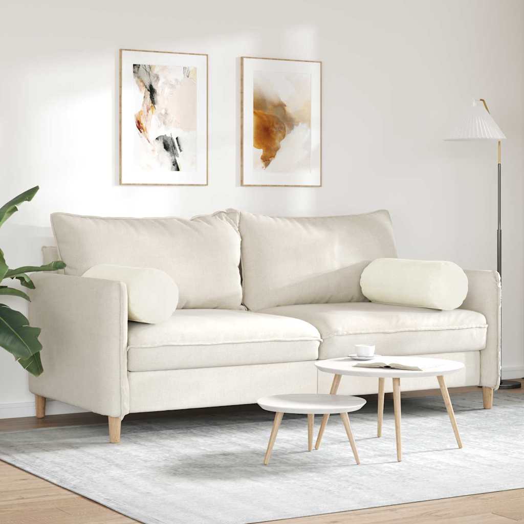 Cuscini a rullo 2 pcs Crema Ø 25 x 70 cm Tessuto in Cords | homemem39
