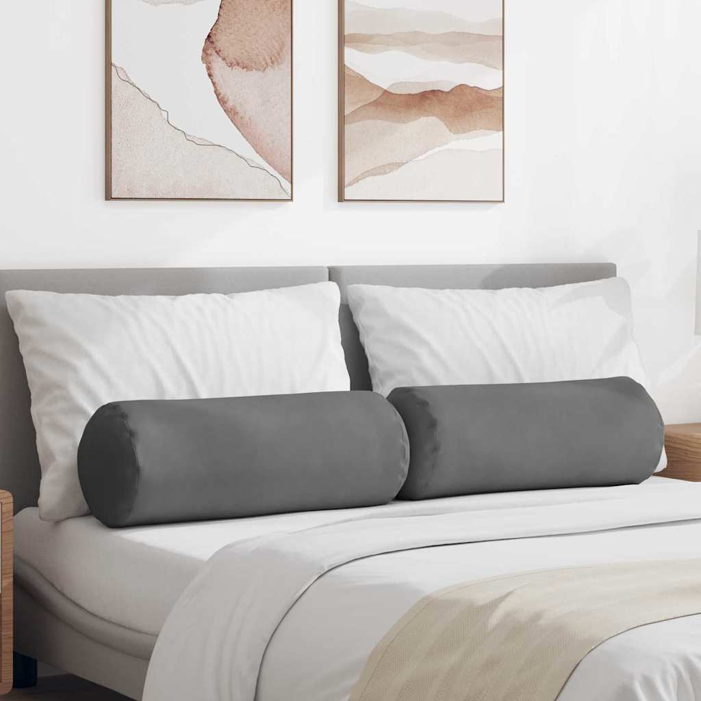 Cuscini a rullo 2 pcs Grigio scuro Ø 25 x 70 cm | homemem39