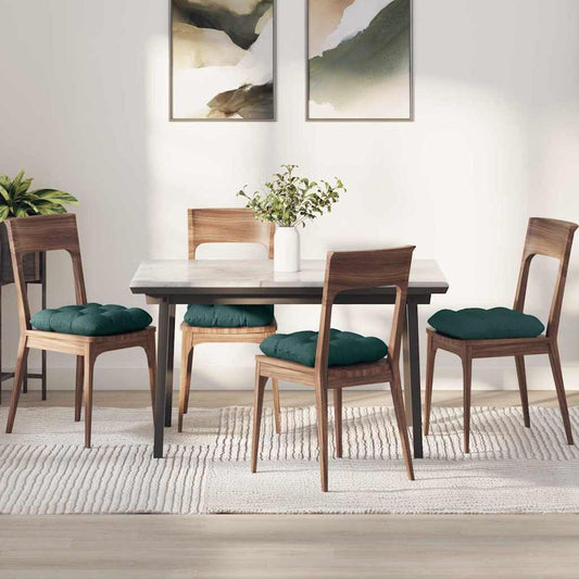 Cuscini per Seduta 4 pcs Verde Scuro 40 x 40 x 12 cm Tessuto | homemem39