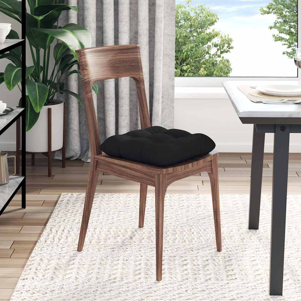 Cuscini per Seduta 4 pcs Nero 40 x 40 cm Tessuto in Microfibra | homemem39