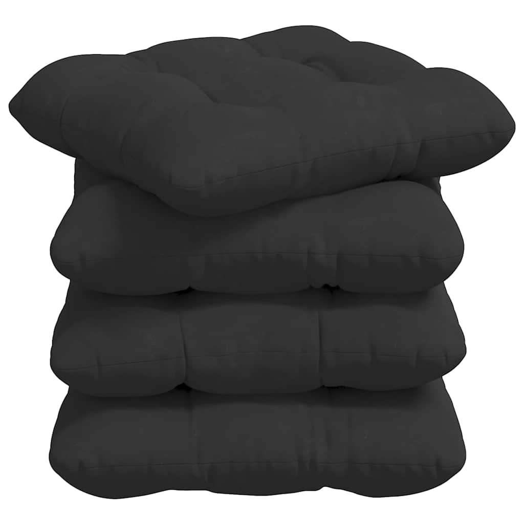 Cuscini per Seduta 4 pcs Nero 40 x 40 cm Tessuto in Microfibra | homemem39