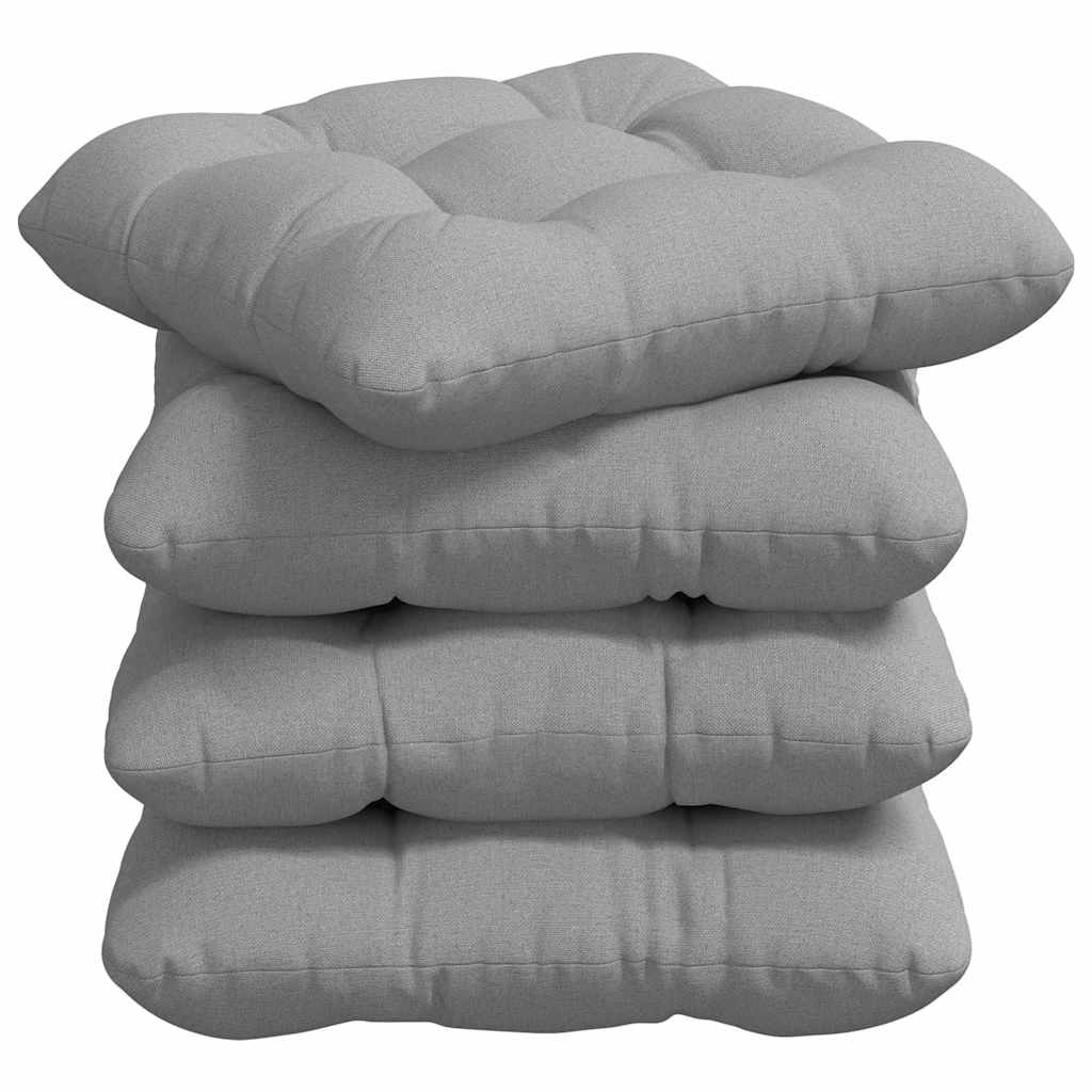 Cuscini per Seduta 4 pcs Grigio Nuvola 45 x 45 x 12 cm Tessuto | homemem39
