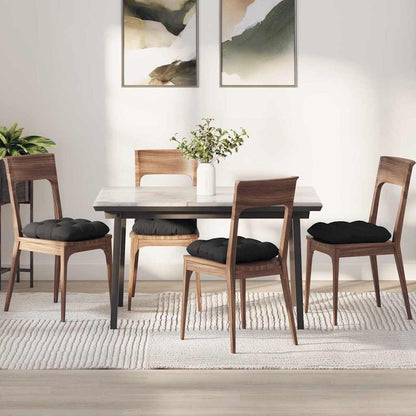 Cuscini per Seduta 4 pcs Nero 45 x 45 cm Tessuto in Microfibra