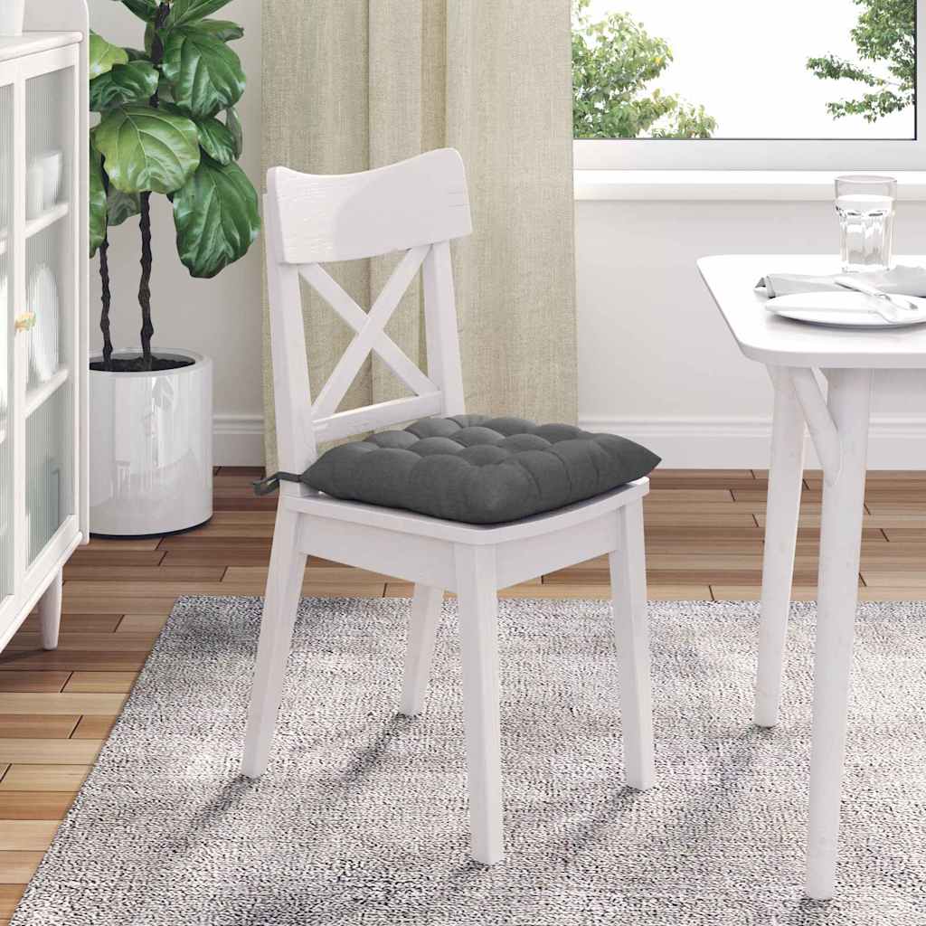 Cuscini per Seduta 4 pcs Grigio scuro 40 x 40 x 6 cm Tessuto | homemem39