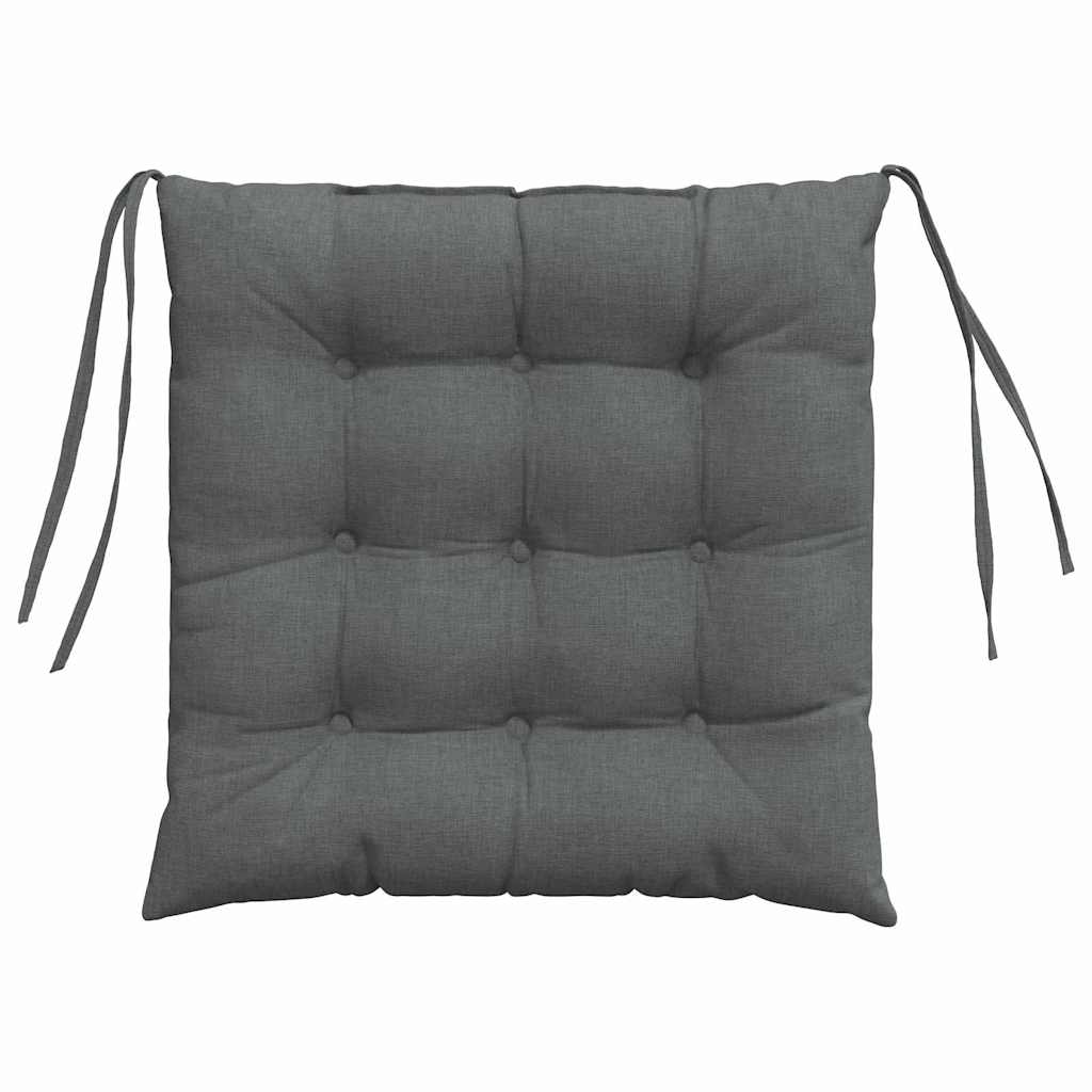 Cuscini per Seduta 4 pcs Grigio scuro 40 x 40 x 6 cm Tessuto | homemem39