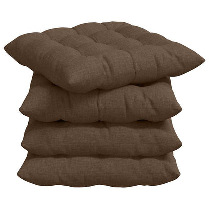 Cuscini per Seduta 4 pcs Marrone 40 x 40 x 6 cm Tessuto