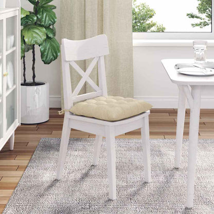 Cuscini per Seduta 4 pcs Crema 40 x 40 x 6 cm Tessuto
