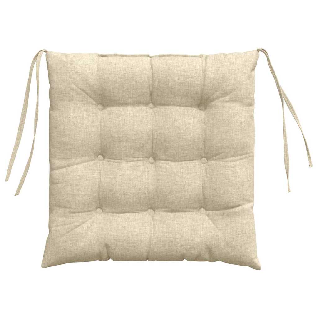Cuscini per Seduta 4 pcs Crema 40 x 40 x 6 cm Tessuto