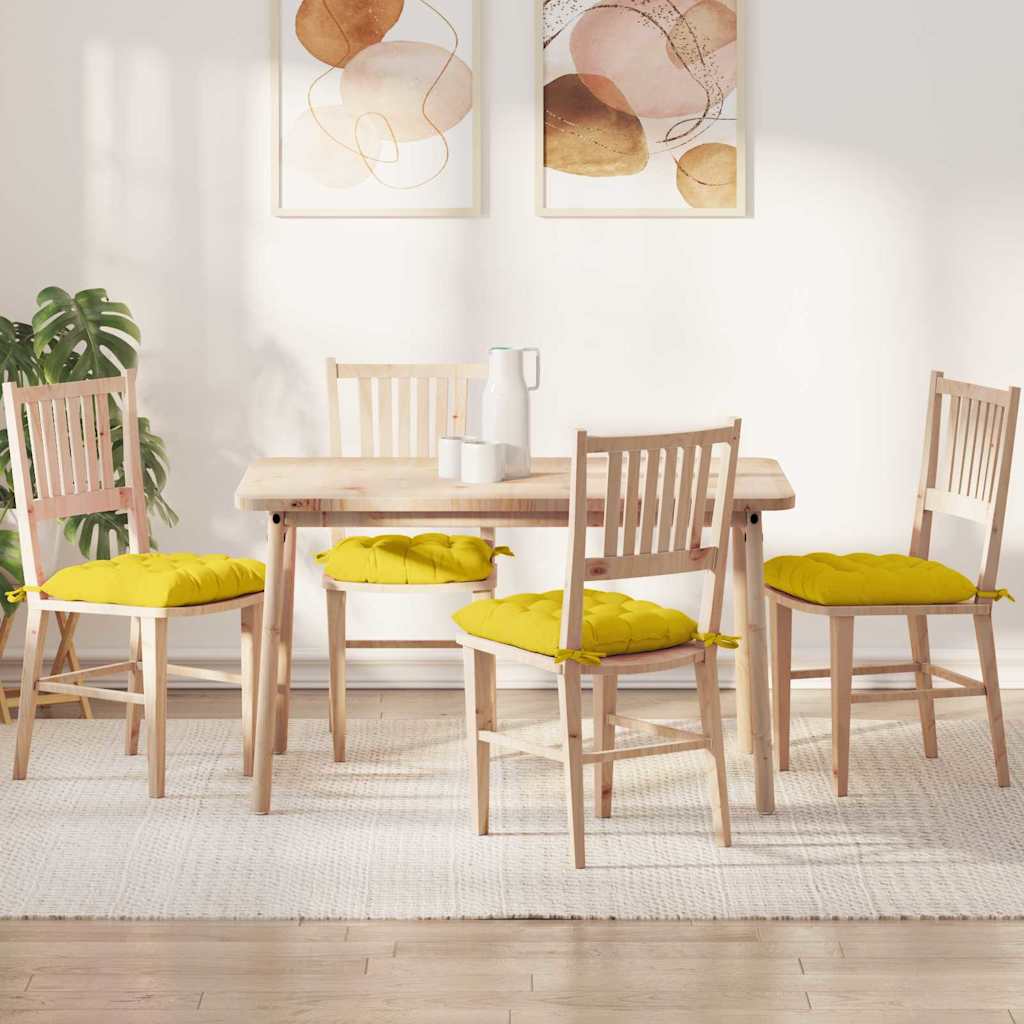 Cuscini per Seduta 4 pcs Giallo Chiaro 40 x 40 x 6 cm Tessuto | homemem39
