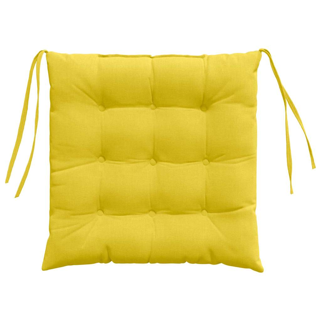 Cuscini per Seduta 4 pcs Giallo Chiaro 40 x 40 x 6 cm Tessuto | homemem39