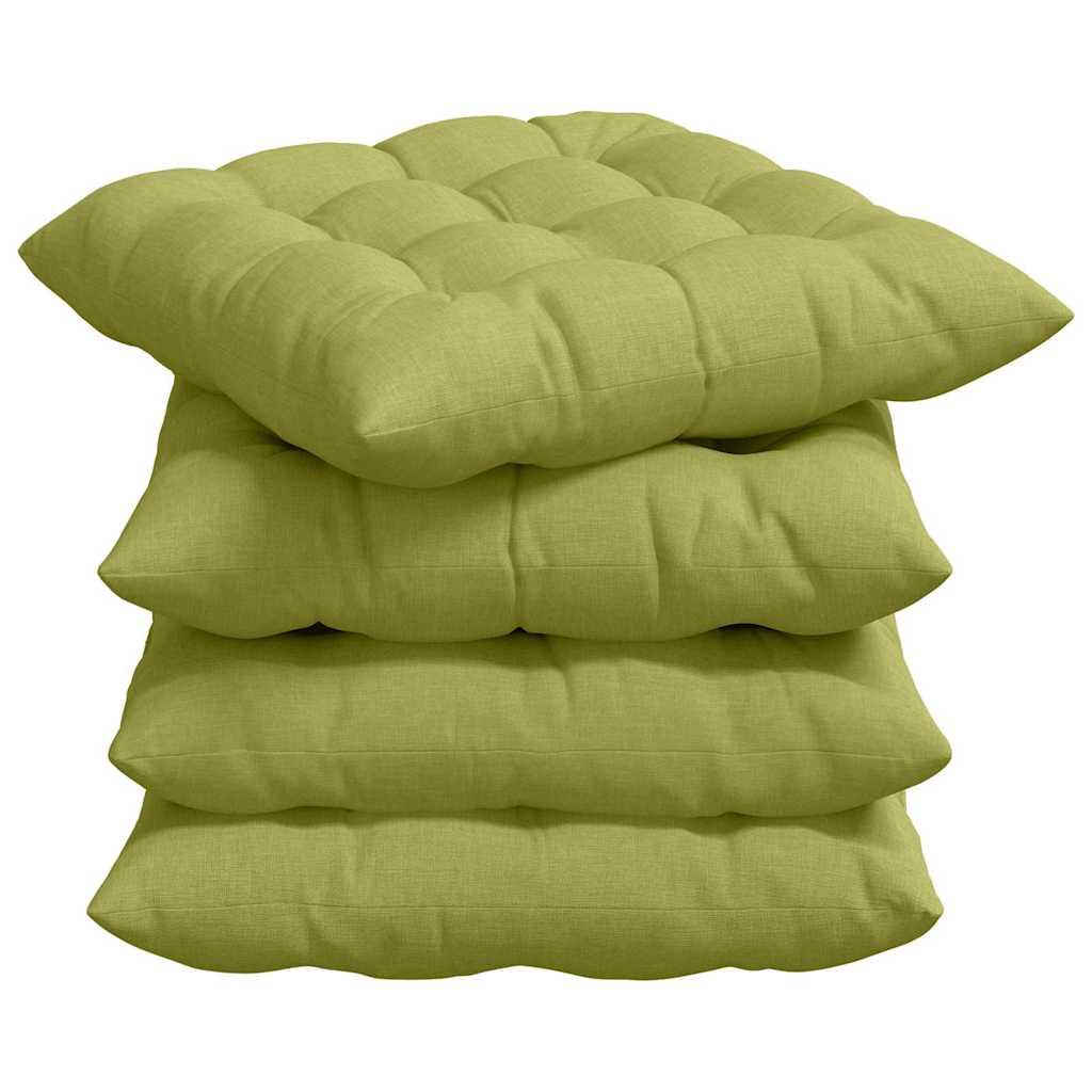 Cuscini per Seduta 4 pcs Verde chiaro 40 x 40 x 6 cm Tessuto | homemem39