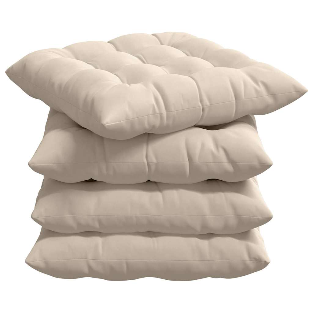 Cuscini per Seduta 4 pcs Beige 40 x 40 x 6 cm Microfibra | homemem39
