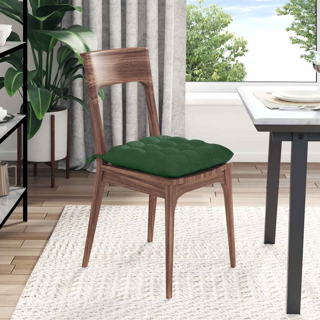 Cuscini per Seduta 4 pcs Verde Scuro 40 x 40 x 6 cm | homemem39