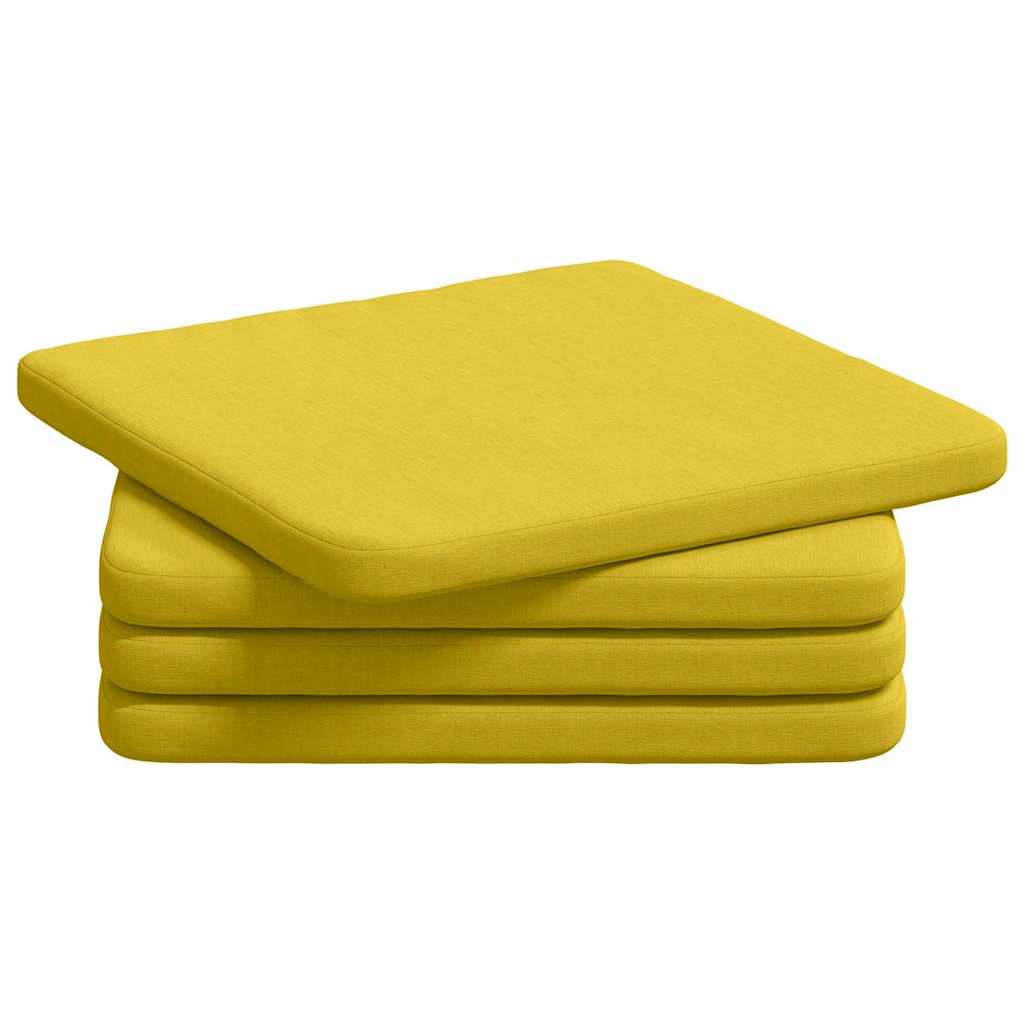 Cuscini per Seduta 4 pcs Giallo Chiaro 40 x 40 x 3 cm Tessuto | homemem39