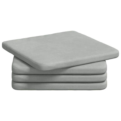 Cuscini per Seduta 4 pcs Grigio chiaro 40 x 40 x 3 cm Velluto