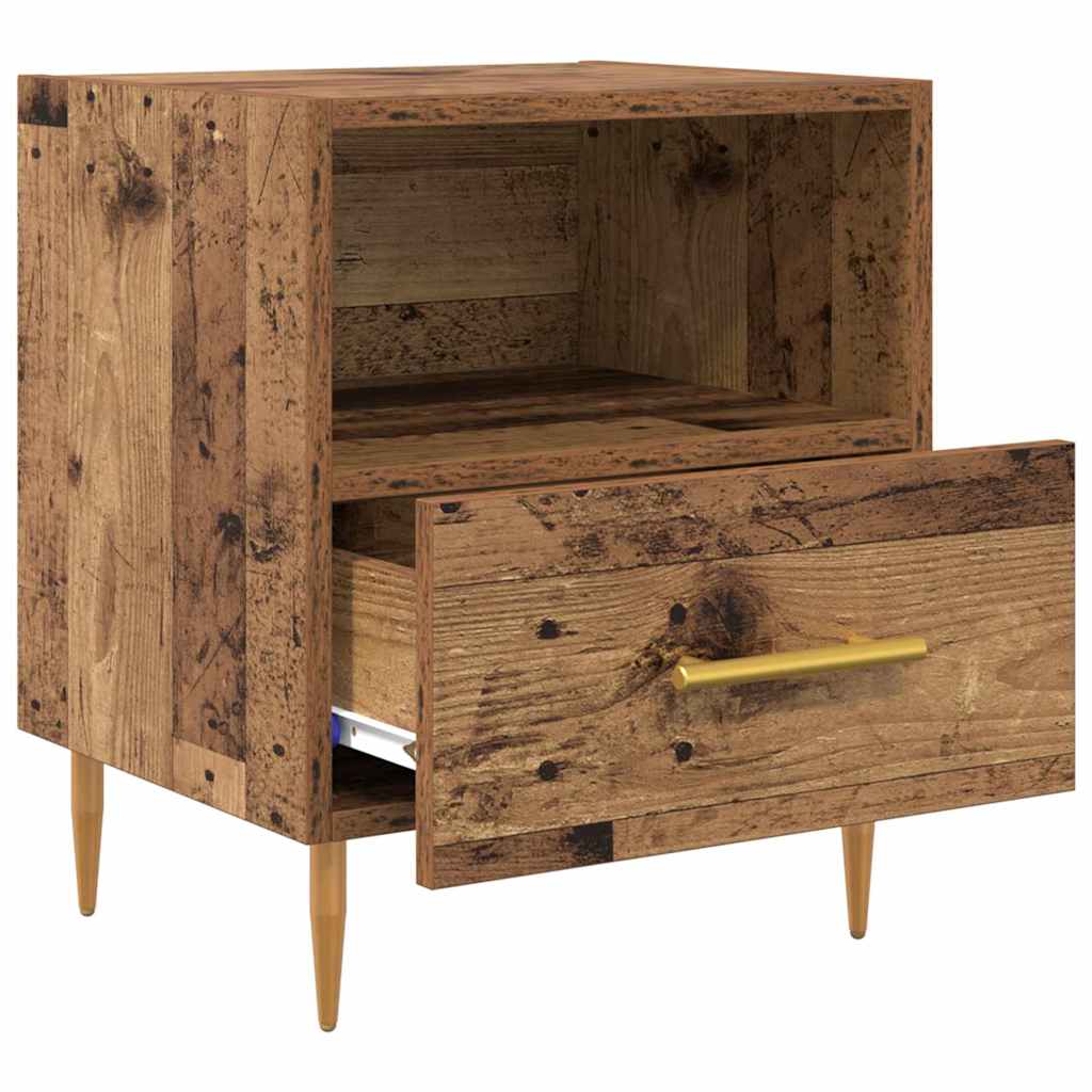 Comodino con cassetto 2 pcs Legno vecchio 40 x 35 x 47,5 cm