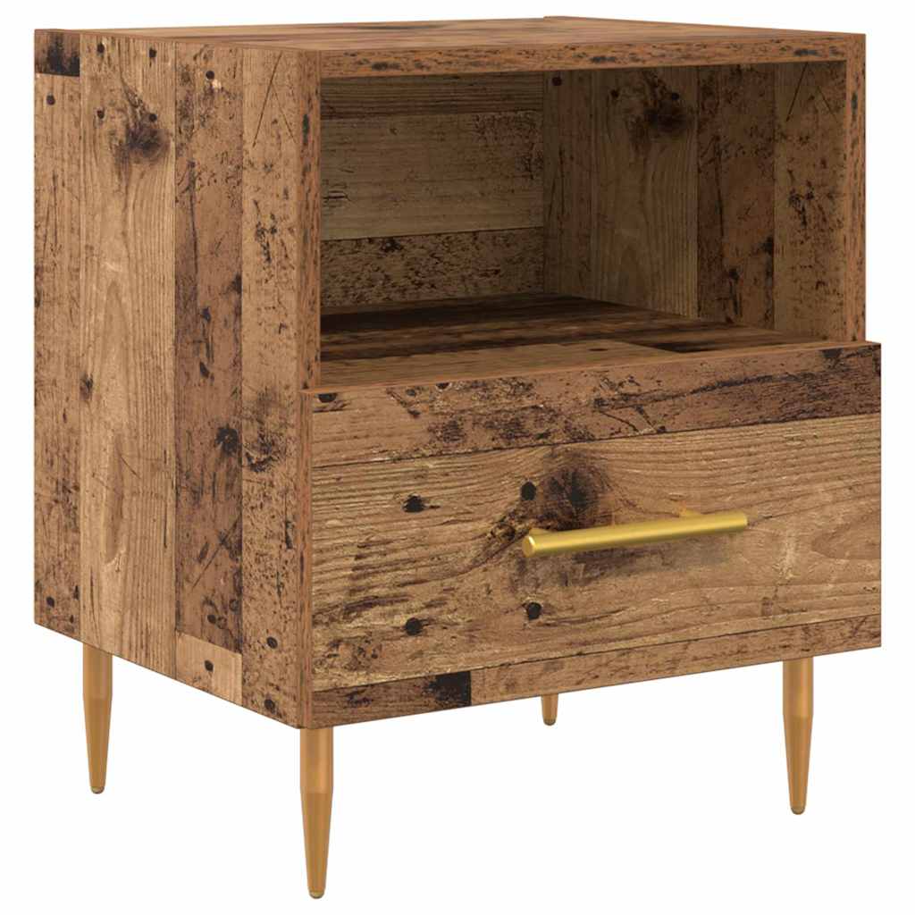 Comodino con cassetto 2 pcs Legno vecchio 40 x 35 x 47,5 cm