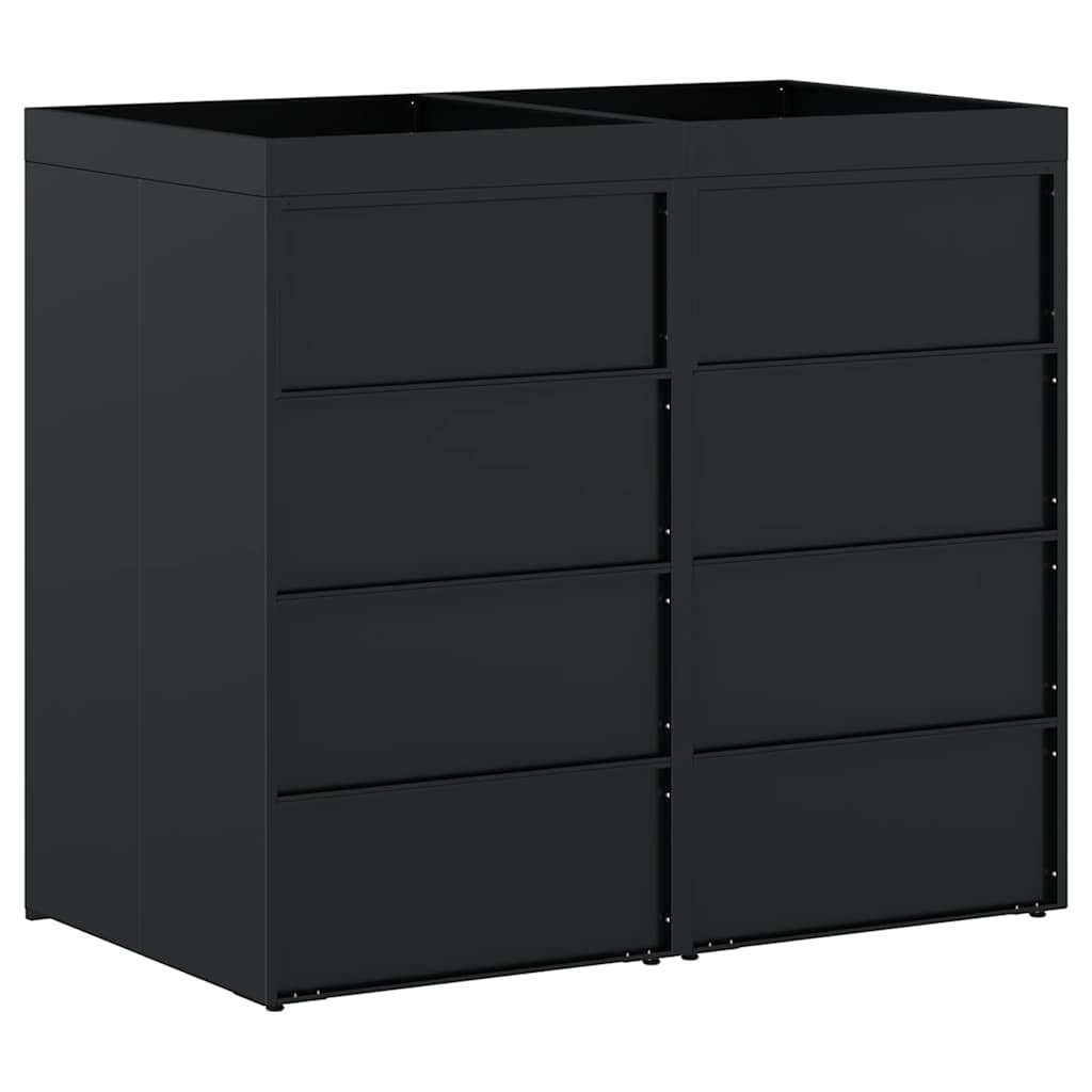 Contenitore per Rifiuti per 2 Bidoni Nero 136 x 77,5 x 121,5 cm