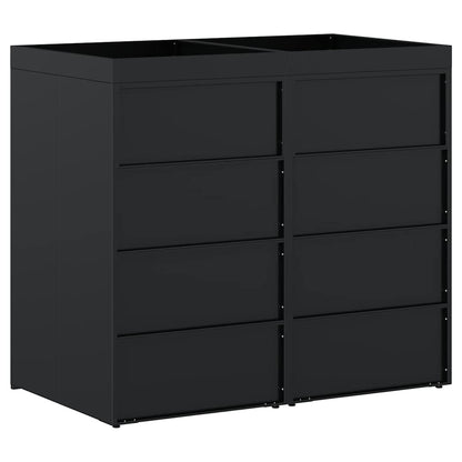 Contenitore per Rifiuti per 2 Bidoni Nero 136 x 77,5 x 121,5 cm