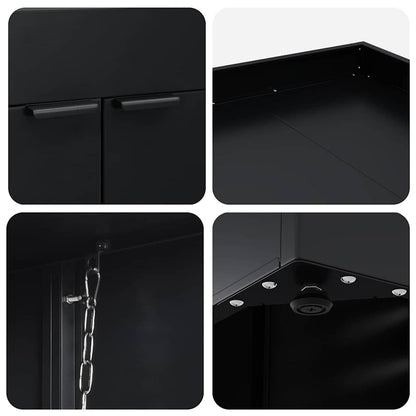 Contenitore per Rifiuti per 4 Bidoni Nero 272 x 77,5 x 121,5 cm | homemem39