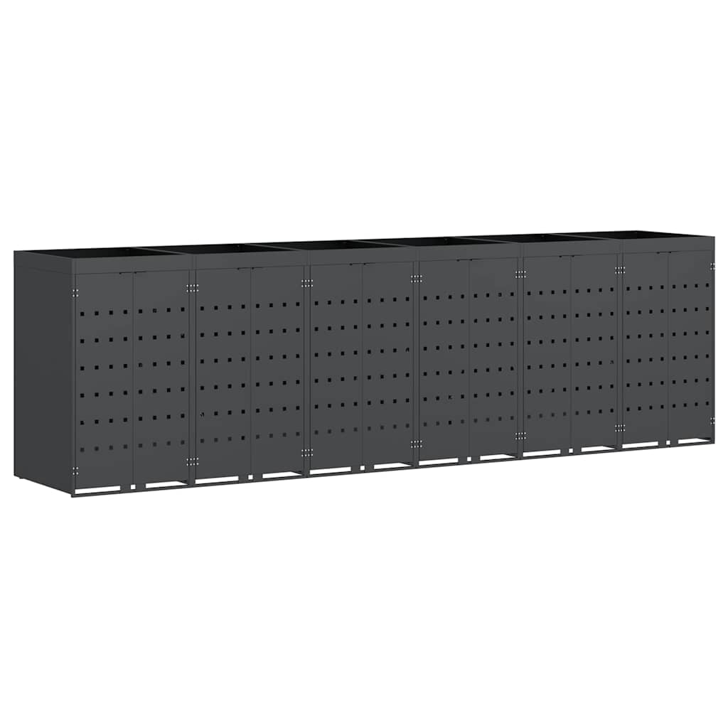 Contenitore per Rifiuti per 6 Bidoni Antracite