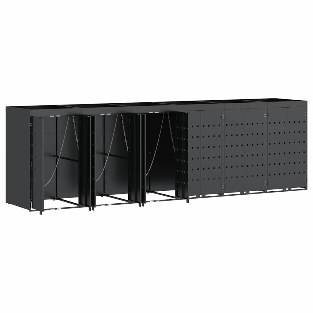 Contenitore per Rifiuti per 6 Bidoni Antracite