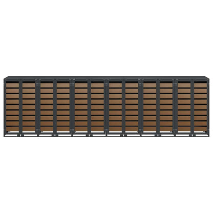 Contenitore per Rifiuti per 3 Bidoni Antracite